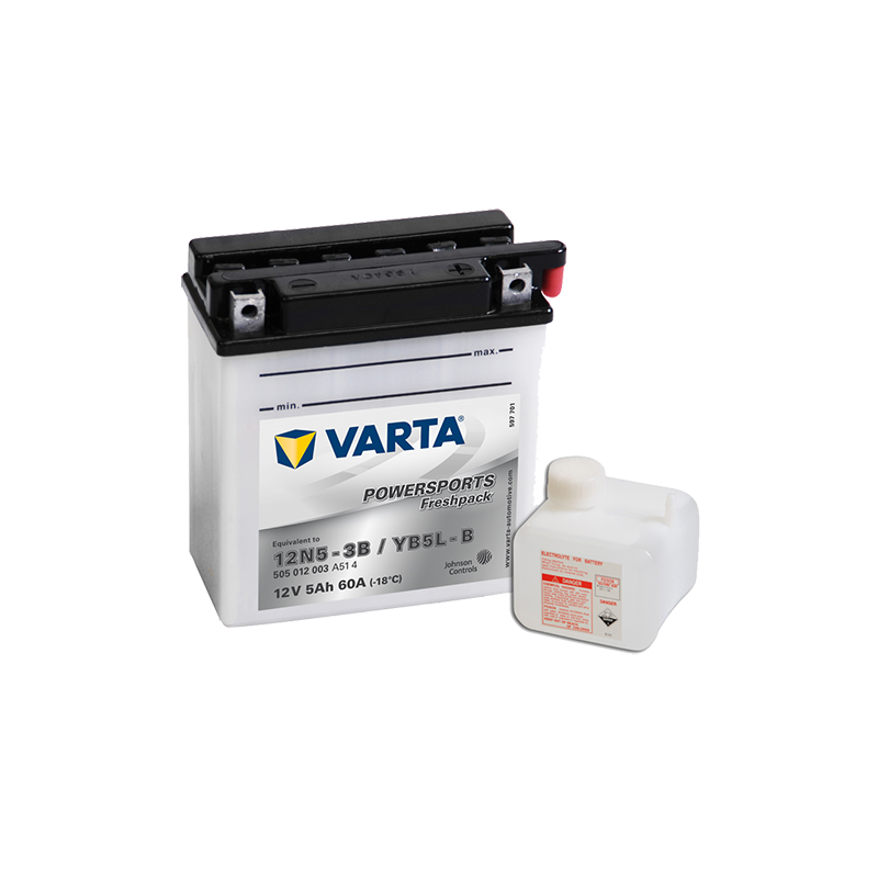 Batterie Moto VARTA YB5L-B, 12N5-3B 12V 5AH 60A